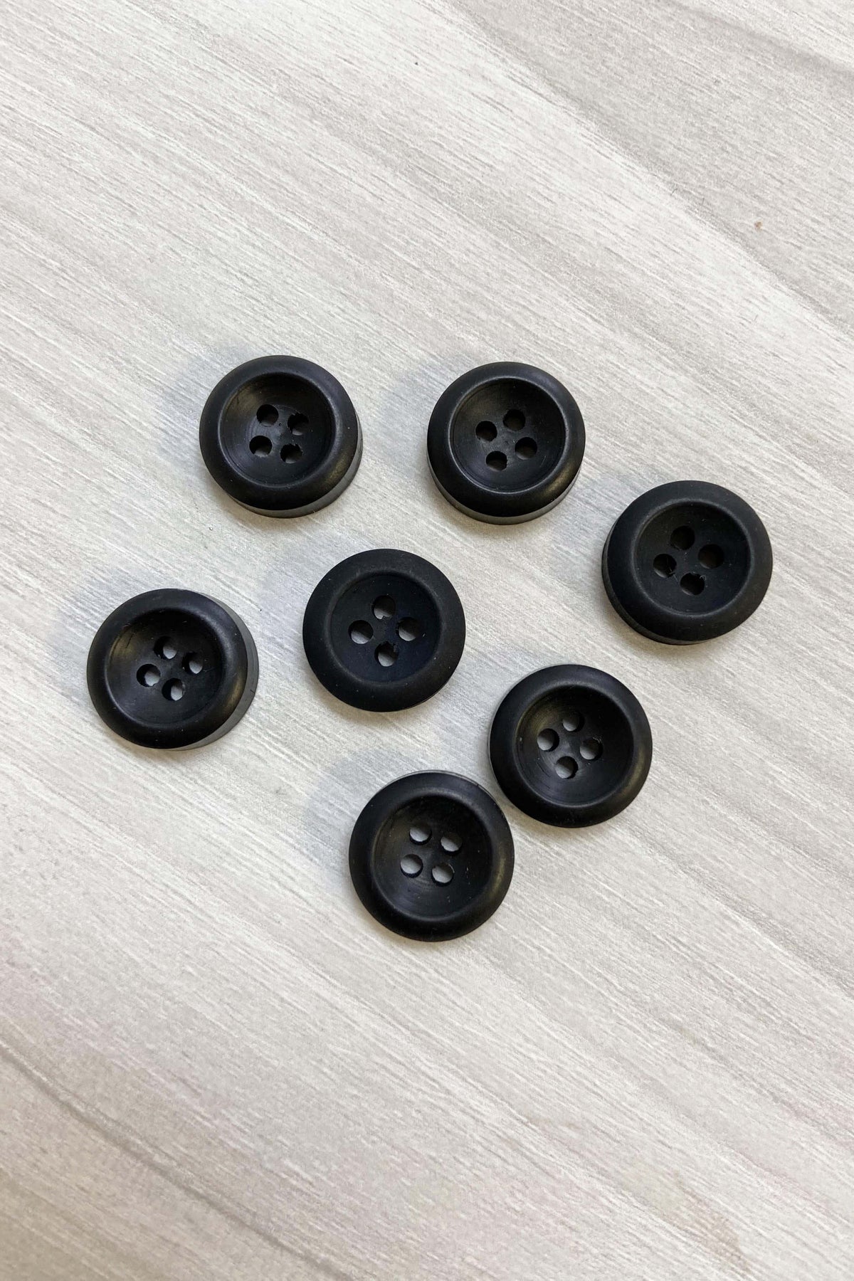 Lot De 10 Boutons Ronds Noirs 15mm, 4 Trous - Pour Couture, Scrapbooking, DIY