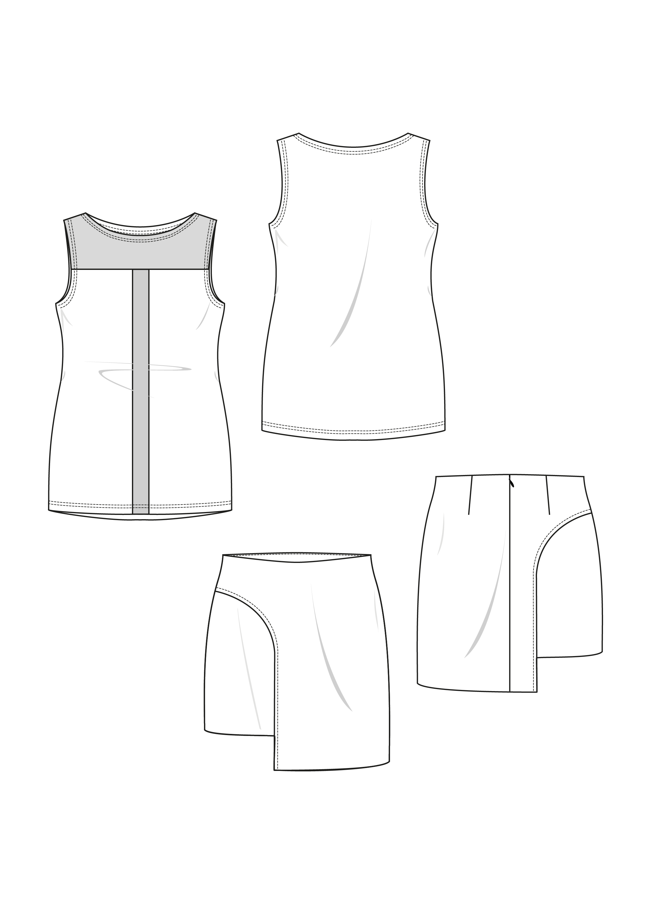 CAPE COD top and skirt set