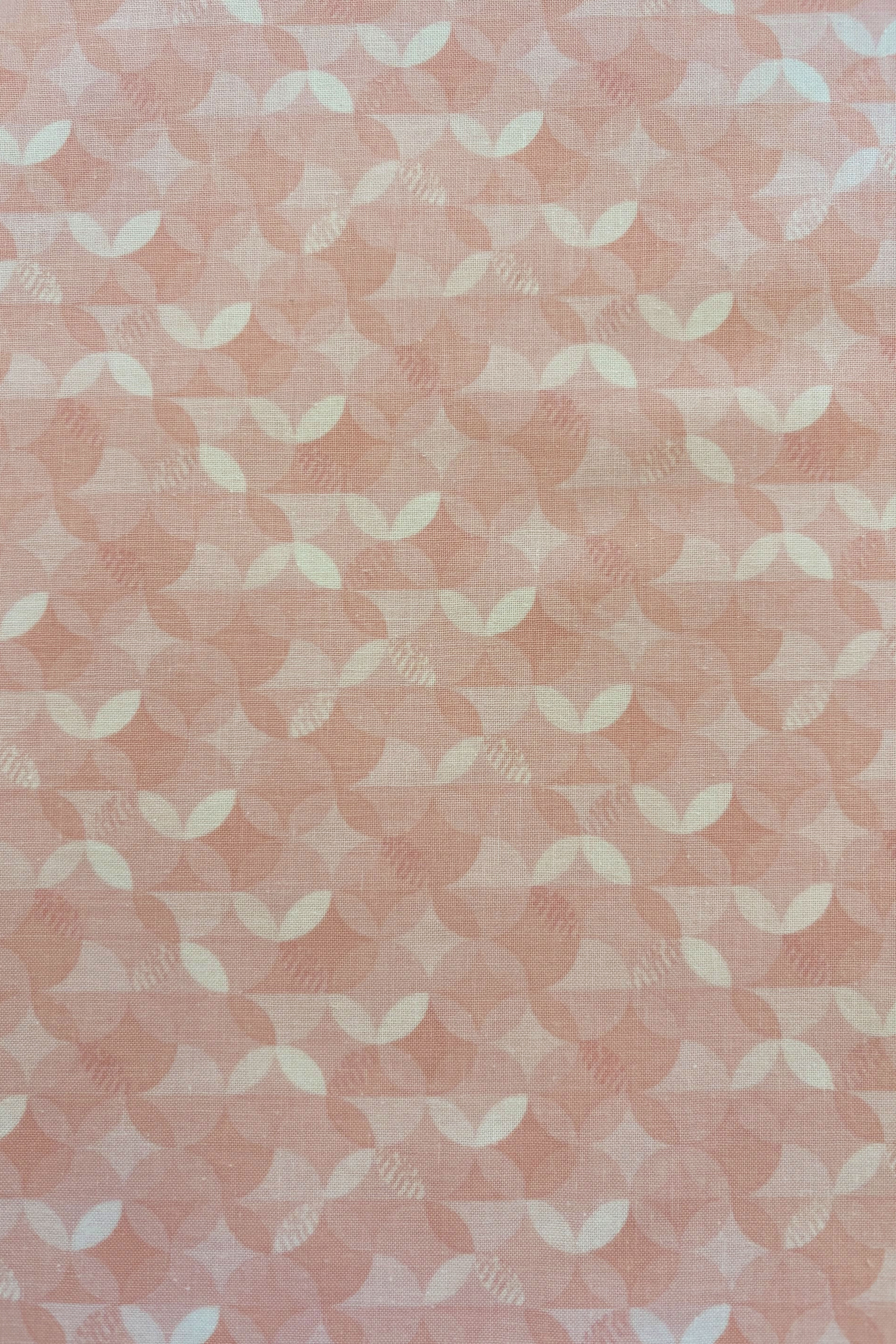 Coral/pink flowered cotton poplin