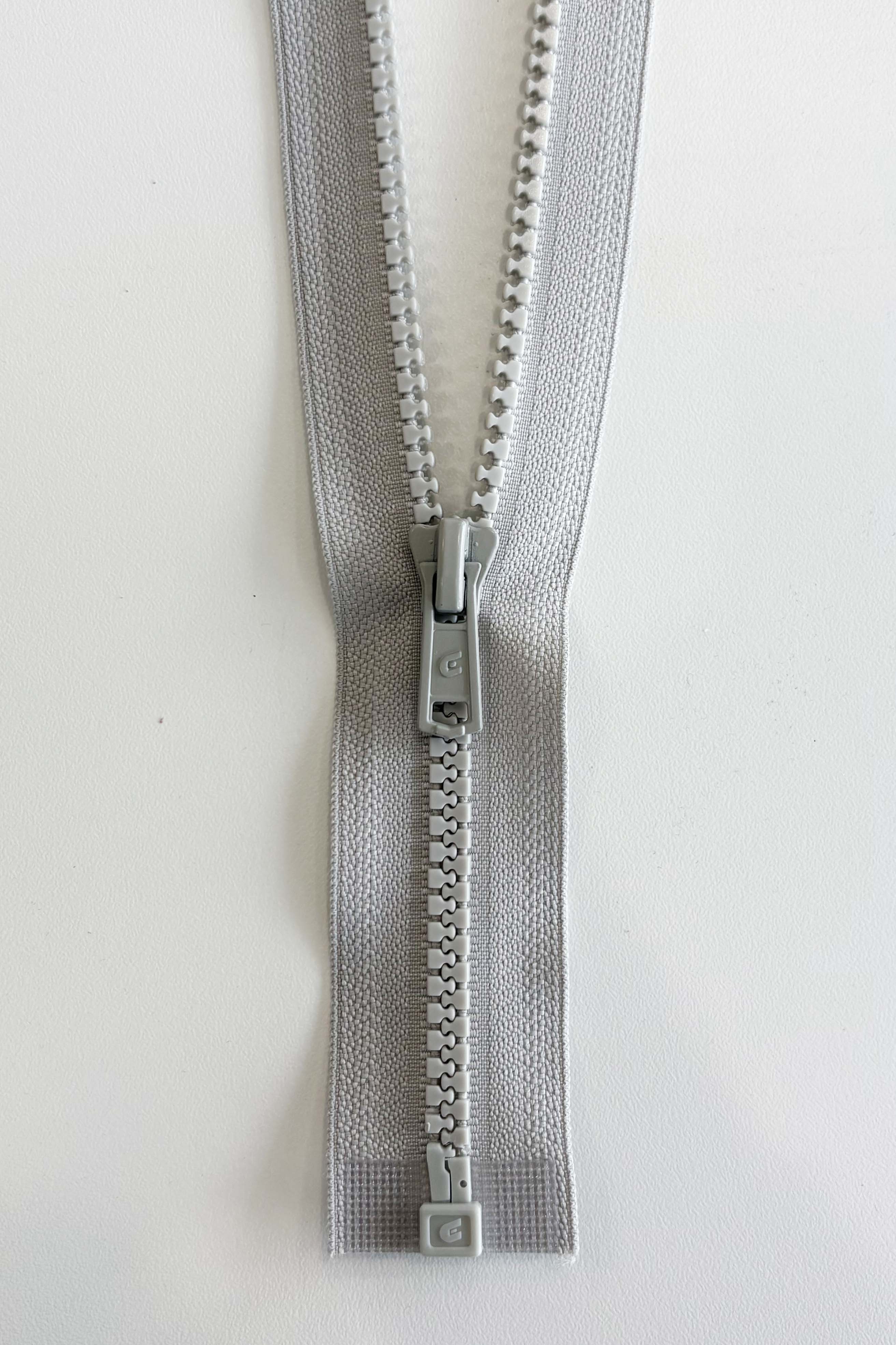 Separable zipper 71 cm - light gray
