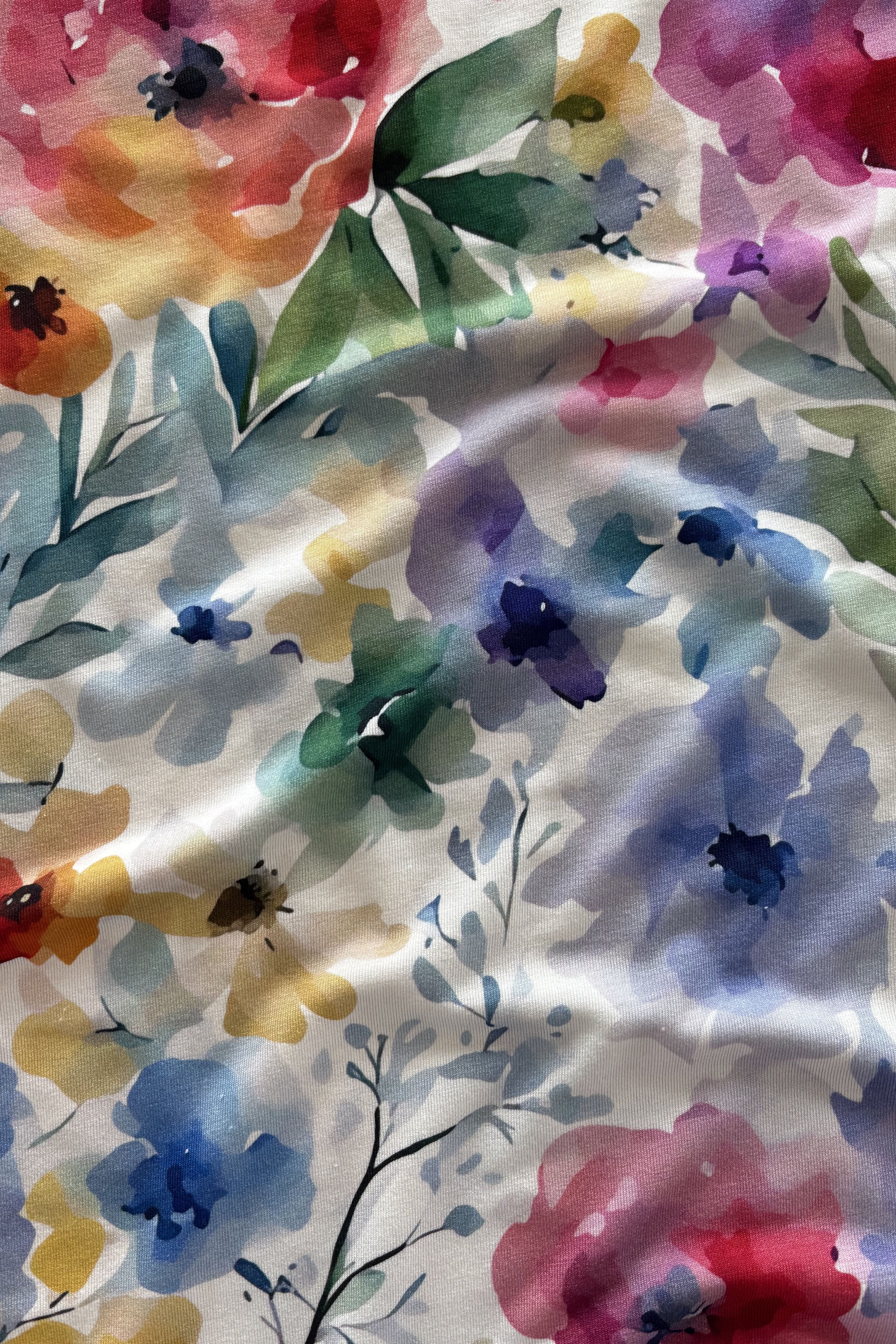 Jersey viscose fleuri
