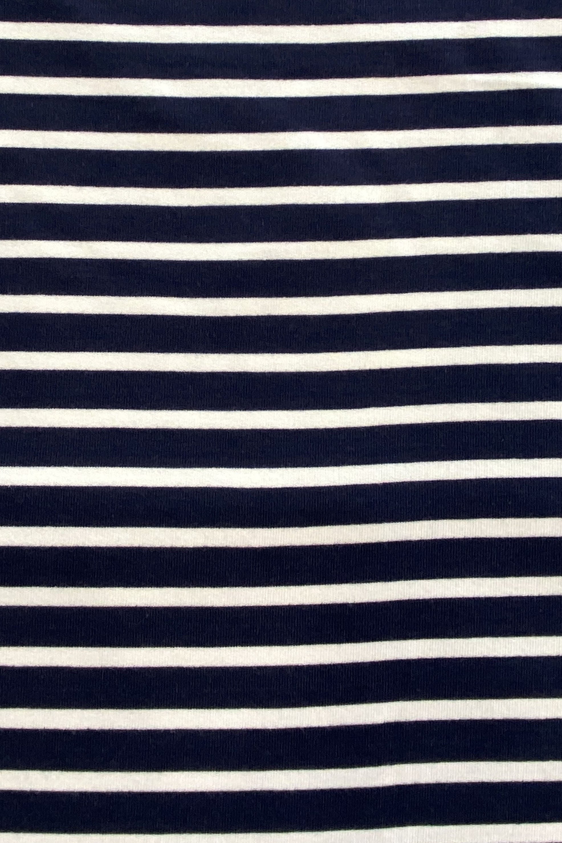 French terry mince - marine rayé blanc