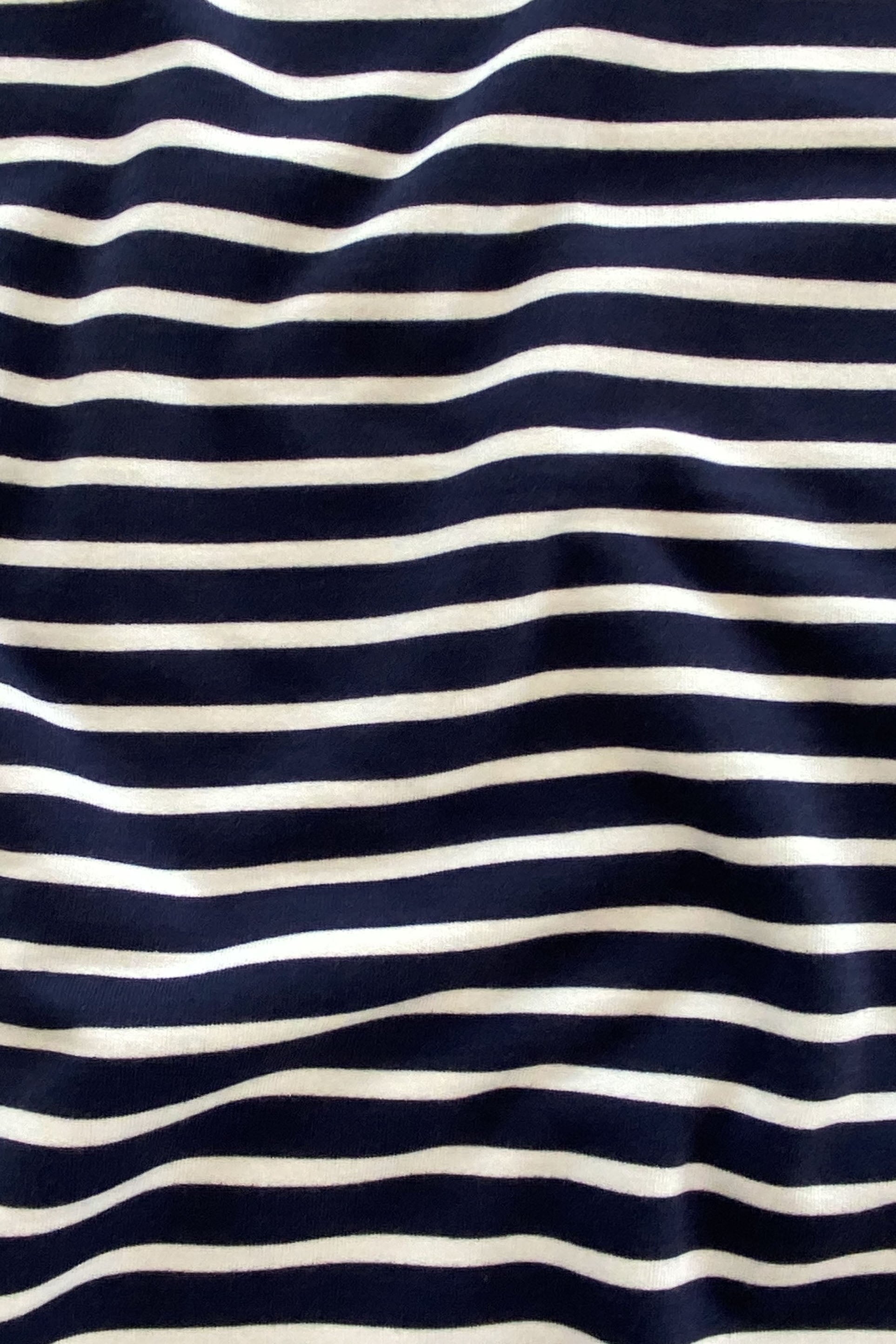 French terry mince - marine rayé blanc