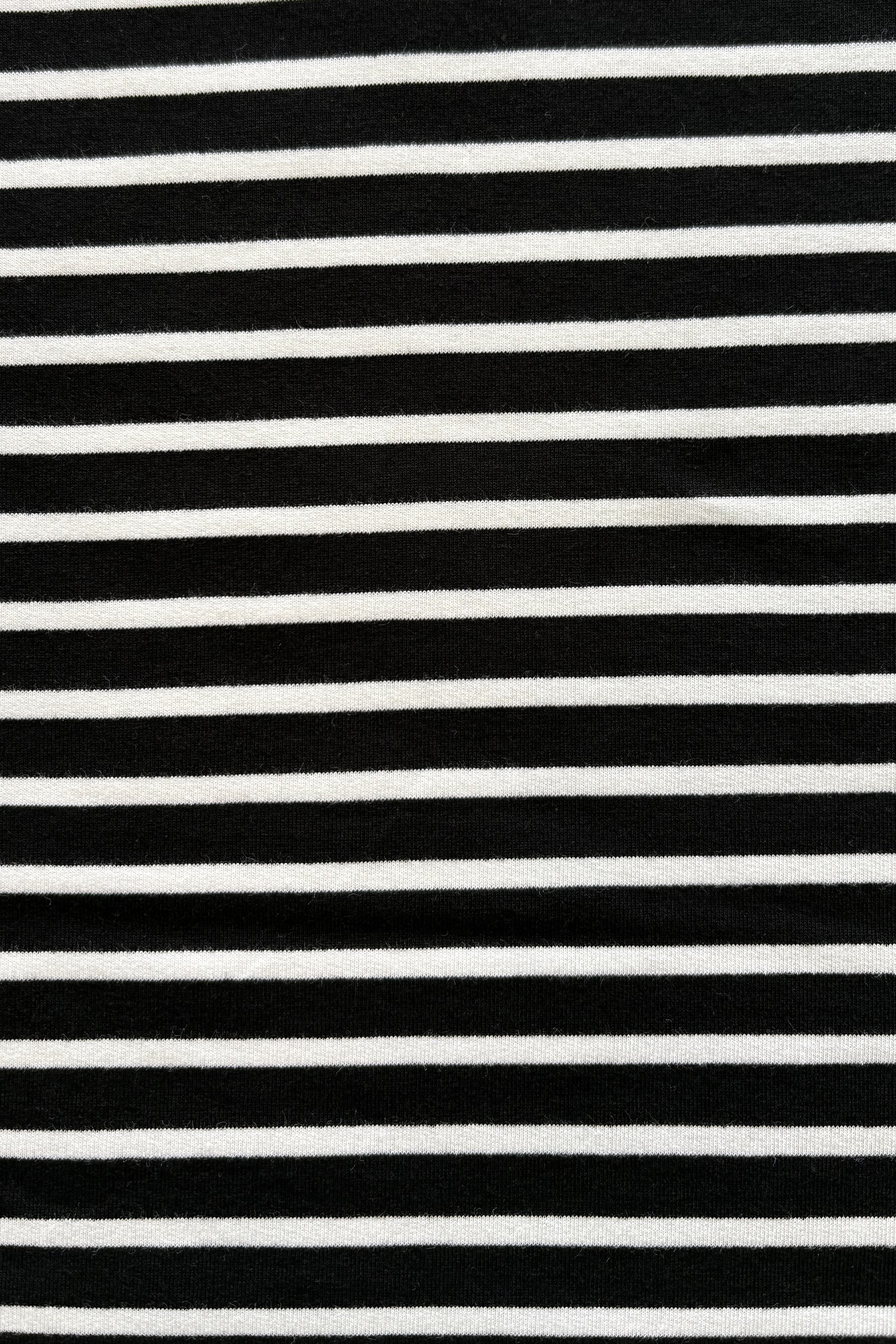 Lightweight French terry - black with white stripes