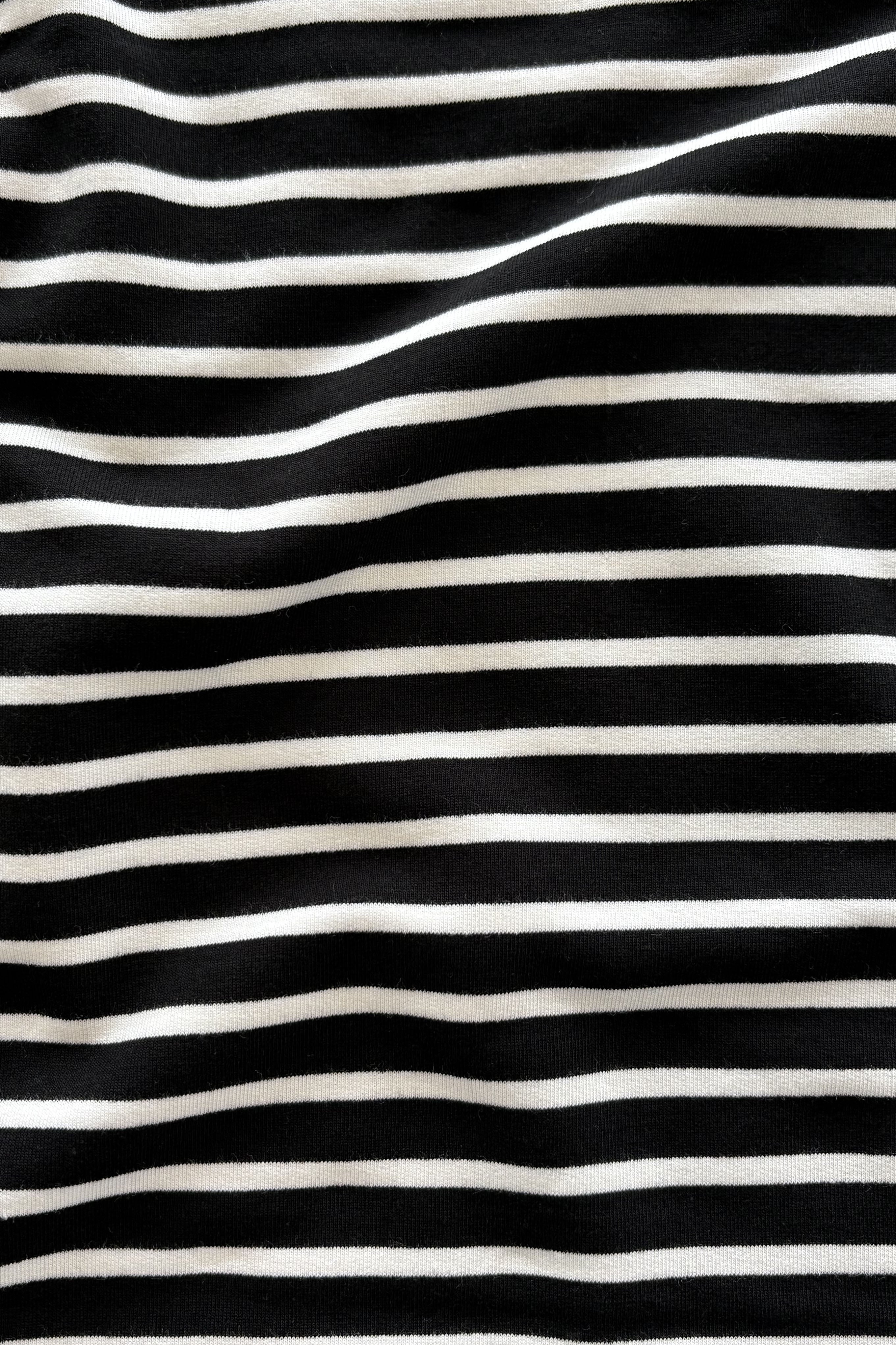 Lightweight French terry - black with white stripes